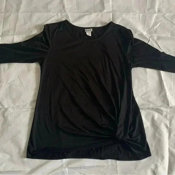 The LOOK Size L Black Top Get It Love It Live It Twist Knot Hem Tunic Top - Picture 7 of 11